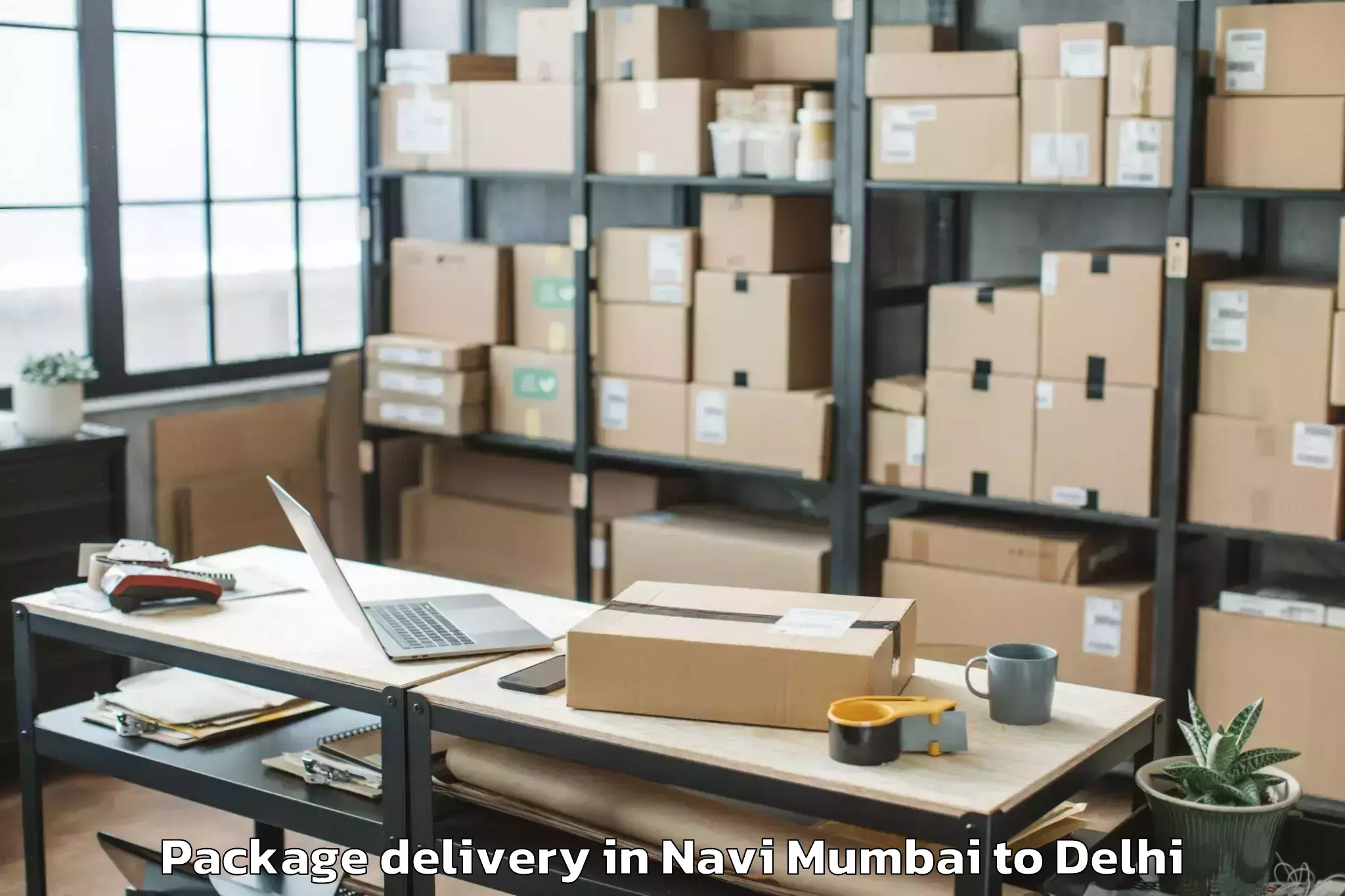 Comprehensive Navi Mumbai to Mgf Metropolitan Mall Delhi Package Delivery